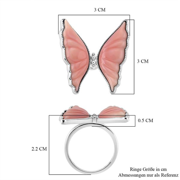 D'Joy Natürlicher Rosa Königsmuschel Perle (27x11 mm) Ring 925 Silber rhodiniert (Größe 18.00) ca. 7.00 ct image number 6
