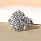 88 Facetten Moissanit-Ring, 925 Silber platiniert  ca. 1,17 ct image number 1