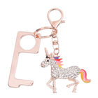 Schwarzer und Wei&szlig;er Kristall Einhorn-Schl&uuml;sselanh&auml;nger