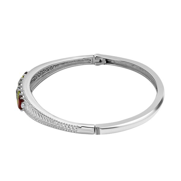 Himmelblauer Topas, Mosambik Granat Armreif ca. 19 cm Edelstahl ca. 3,55 ct. image number 4