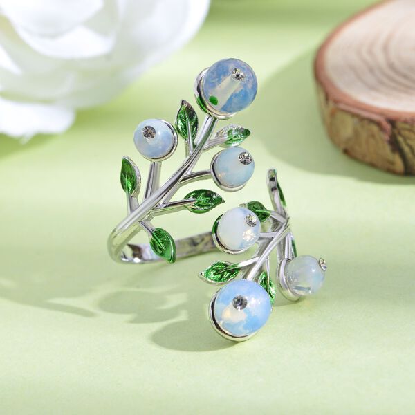 Opalit und wei&szlig;er Kristall-Ring - 2 ct. image number 2