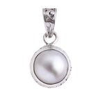 Royal Bali - Weiße Mabe Perle Anhänger 925 Silber Standard