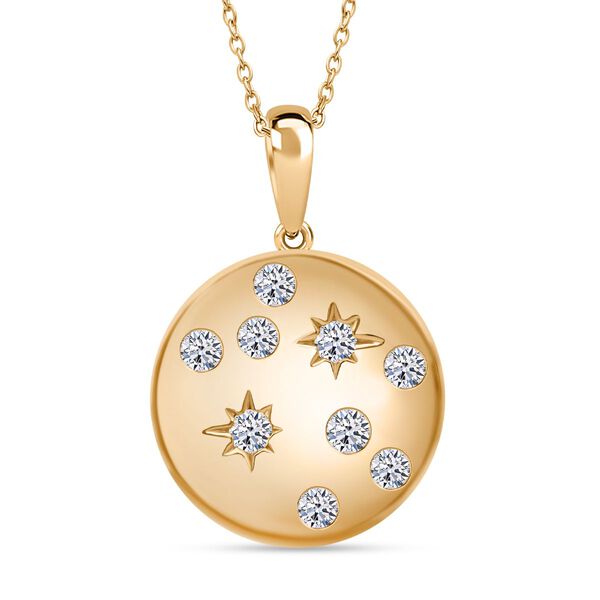 LUXURIANT DIAMOND - Lab Grown Diamant SI-GH SGL zertifiziert Schmuckset 925 Silber Gelbgold Vermeil ca. 0,50 ct.