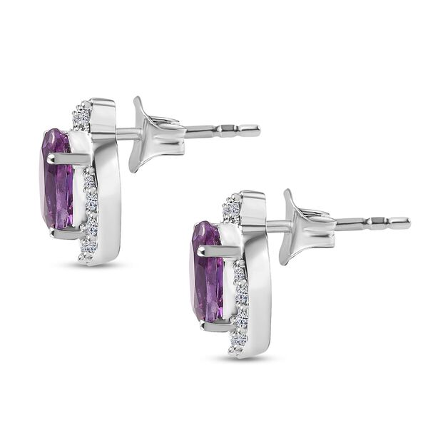 AAA Lab Grown Farbwechsel-Saphir, Lab Grown Diamant Ohrringe 417 Gold ca. 2.30 ct image number 3