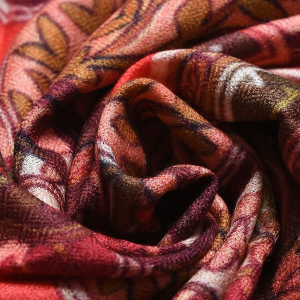 LA MAREY Schal aus 100% Premium-Kaschmir mit Digitaldruck, 70x200 cm, rot image number 9