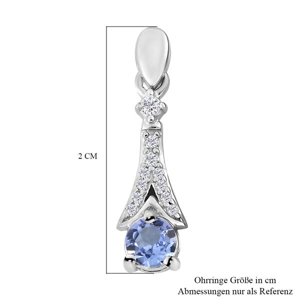 Tansanit und weiße Zirkon-Ohrhänger - 0,63 ct. image number 6