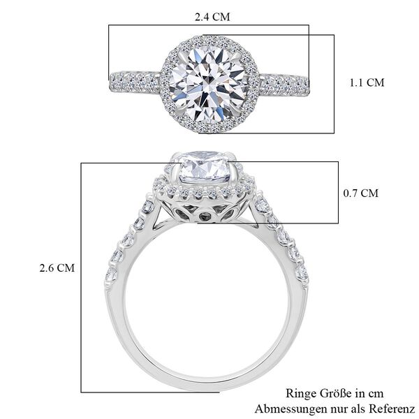 LUXURIANT SGL zertifizierter SI-GH Labor Diamant Ring, 925 Silber rhodiniert - 3 ct. image number 6