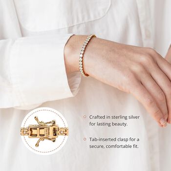 D'Joy Moissanit Armband ca. 20 cm 925 Silber Gelbgold Vermeil ca. 5.20 ct