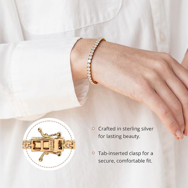 D'Joy Moissanit Armband ca. 20 cm 925 Silber Gelbgold Vermeil ca. 5.20 ct image number 3