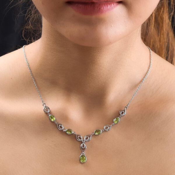 Peridot Collier, ca. 45 cm Edelstahl ca. 3.01 ct image number 2
