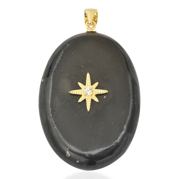 Shungit und Zirkonia-Anh&auml;nger- 61,01 ct.