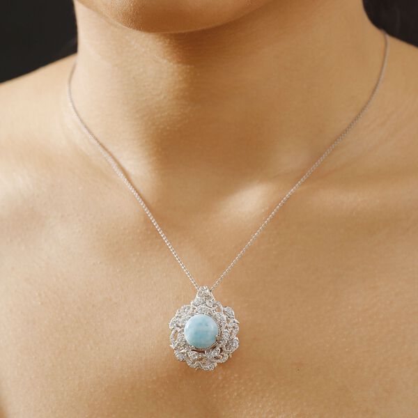 Larimar, himmelblauer Topas und Zirkon Anhänger - 8,91 ct. image number 2