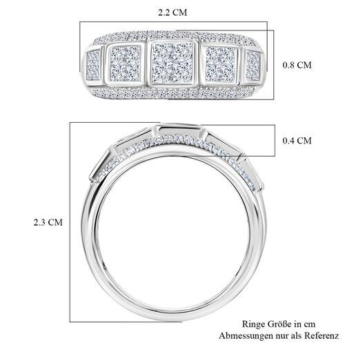 LUXURIANT DIAMOND - Lab Grown Diamant SI-GH SGL zertifiziert Ring, 925 Silber rhodiniert (Größe 17.00) ca. 1,00 ct image number 6