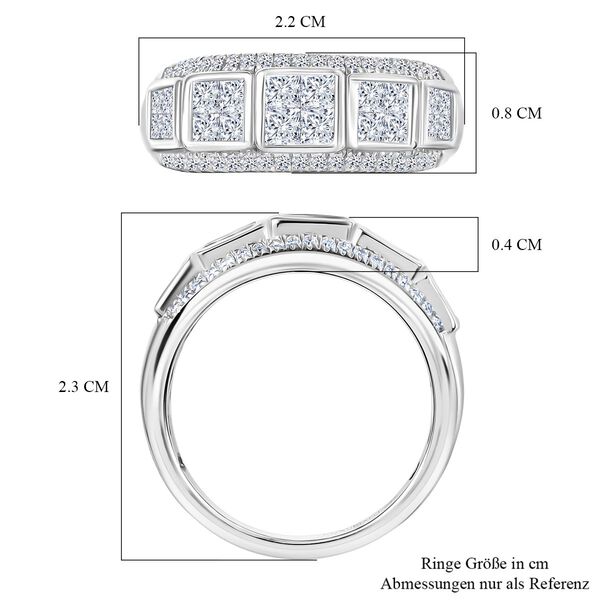 LUXURIANT SGL zertifizierter SI-GH Labor Diamant Ring, 925 Silber rhodiniert - 1 ct. image number 7