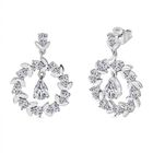 J Francis gefertigt mit SWAROVSKI Zirkonia Ohrringe 925 Silber rhodiniert 6.83 ct