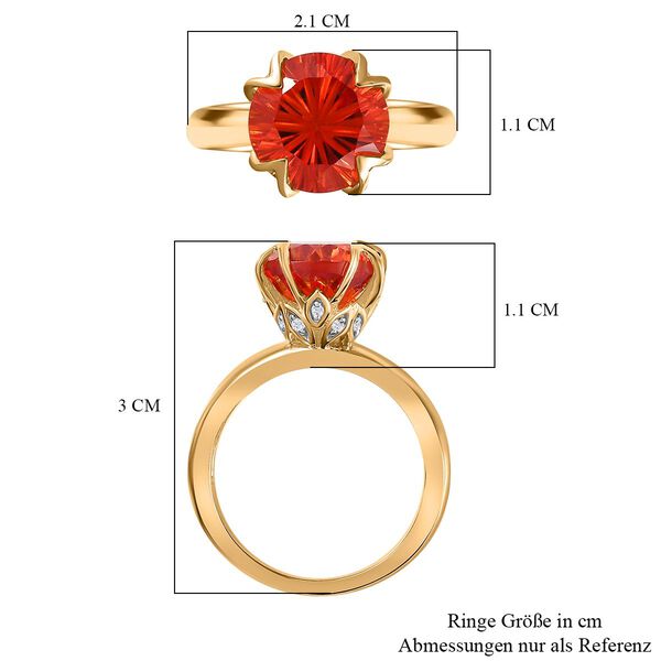 Labor Padparadscha-Saphir und Zirkon Ring - 5,37 ct. image number 7