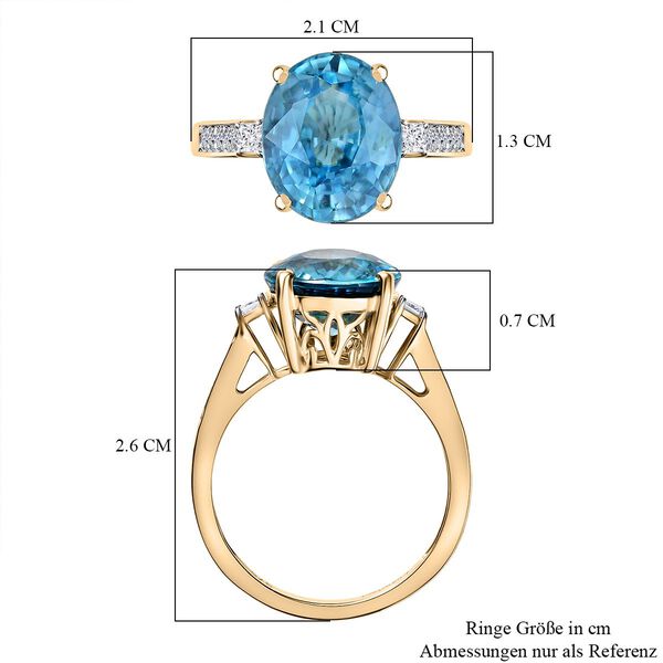 AAA Blauer Zirkon, Lab Grown Diamant VS Ring 375 Gold (Gr&ouml;&szlig;e 18.00) ca. 7.36 ct image number 6