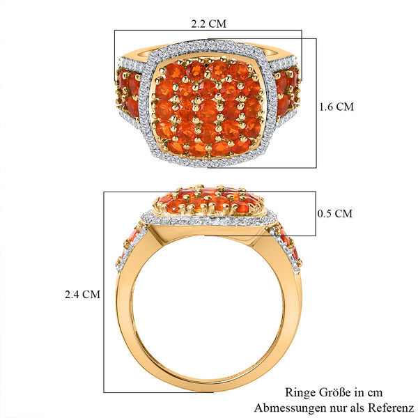 Salamanca Feueropal Ring, 925 Silber vergoldet (Größe 20.00), ca. 1.64 ct image number 7