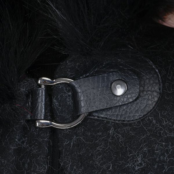 TAMSY - Kunstfell Cape, Einheitsgröße Schwarz image number 6