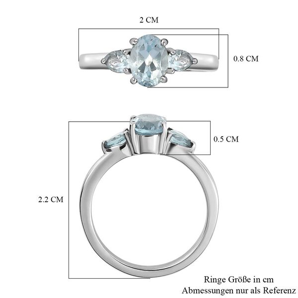 Himmelblauer Topas Ring, Edelstahl (Gr&ouml;&szlig;e 16.00) ca. 1,28 ct image number 7