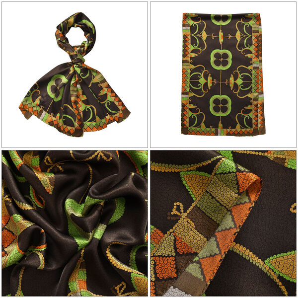 LA MAREY Maulbeerseiden Schal, Grün image number 5