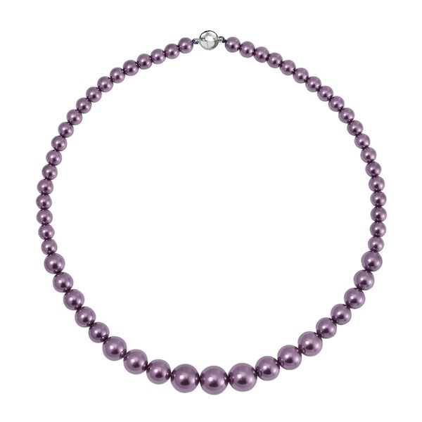 Lila Muschelkernperle Halskette ca. 50 cm Reiner Edelstahl image number 3