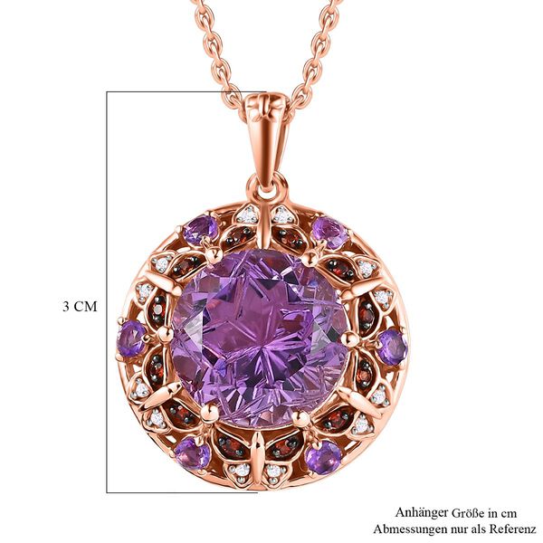 GP Trionfo Kollektion- AA Rose De France Amethyst und Multi-Edelstein-Anh&auml;nger mit Kette- 9,37 ct. image number 6