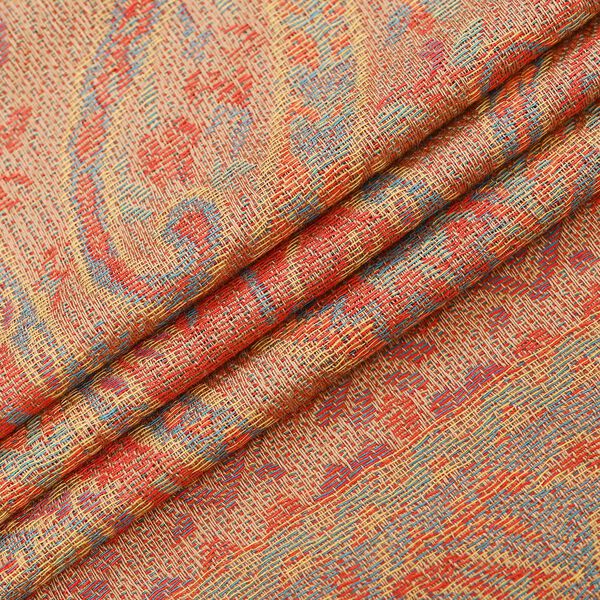Jacquard Paisley-Schal mit Fransen, 170cm x 75cm, Rot image number 8