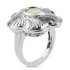 Natürlicher Äthiopischer Opal Ring 925 Silber platiniert  ca. 0,84 ct image number 4