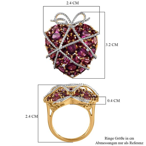 GP Amore Kollektion- Rhodolith Granat, Zirkon und blauer Saphir-Ring- 9,29 ct. image number 7