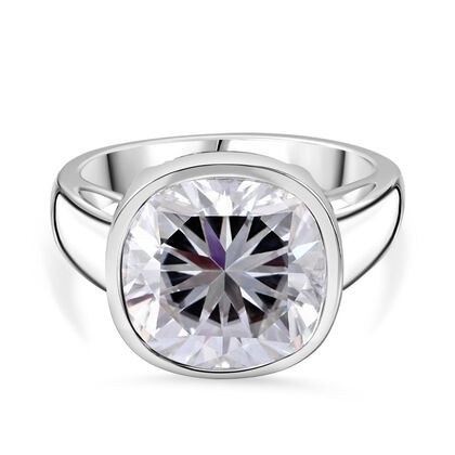 Moissanit Ring 925 Silber rhodiniert (Gr&ouml;&szlig;e 17.00) ca. 7,24 ct