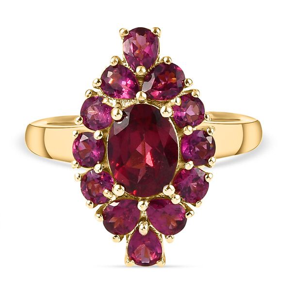 Rhodolith Granat-Ring, 925 Silber vergoldet  ca. 3,34 ct image number 0