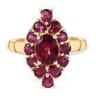 Rhodolith Granat-Ring, 925 Silber vergoldet (Größe 17.00) ca. 3,34 ct