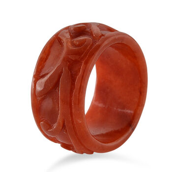 Burmesischer Rote Jadeit Jade Ring (Gr&ouml;&szlig;e 17.00) ca. 40.00 ct