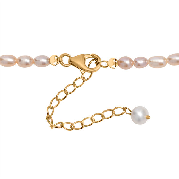 AA Pfirsich Süßwasser Perle Halskette, 45 cm image number 4