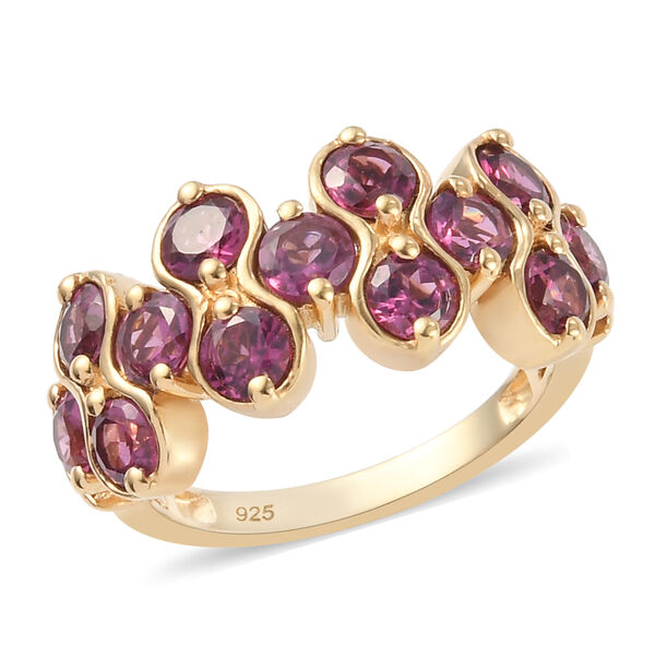 Rhodolith Granat Ring 925 Silber vergoldet  ca. 2,98 ct image number 4