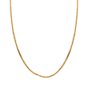 Diamantschliff Rockkette in vergoldetem Silber, 75cm