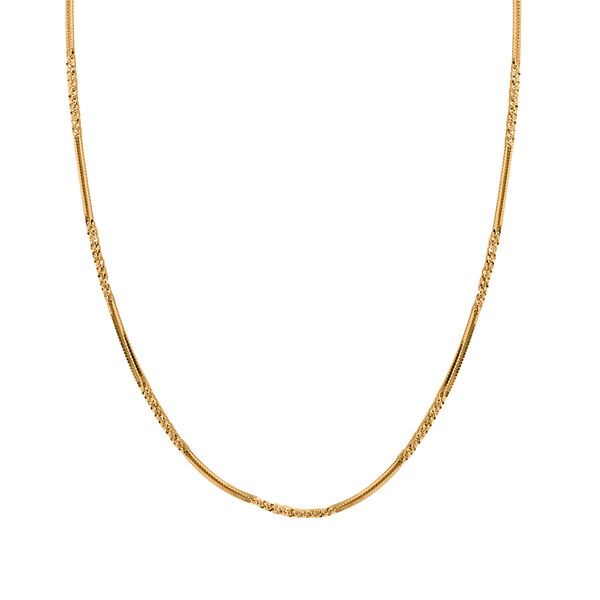 Diamantschliff Rockkette in vergoldetem Silber, 75cm