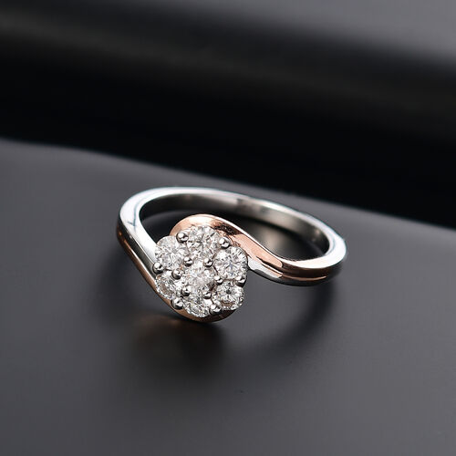 Moissanit Ring, 925 Silber platiniert und rosévergoldet - 0,56 ct. image number 1