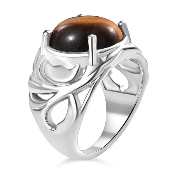 Tigerauge Ring Messing (Größe 17.00) ca. 6,82 ct image number 5