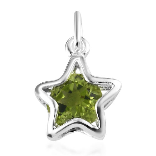 Natürlicher Peridot Stern-Anhänger, 925 Silber ca. 1,40 ct image number 0