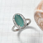 Grandidierit und Diamant Halo Ring 925 Silber Platin-Überzug image number 1