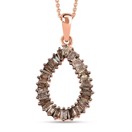 Natürlicher Champagner-Diamant-Anhänger mit 50cm Kette - 0,50 ct. image number 0