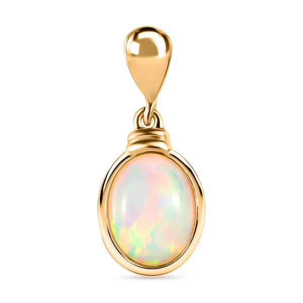 Nat&uuml;rlicher, &auml;thiopischer Welo Opal Anh&auml;nger, 925 Silber vergoldet ca. 1.17 ct