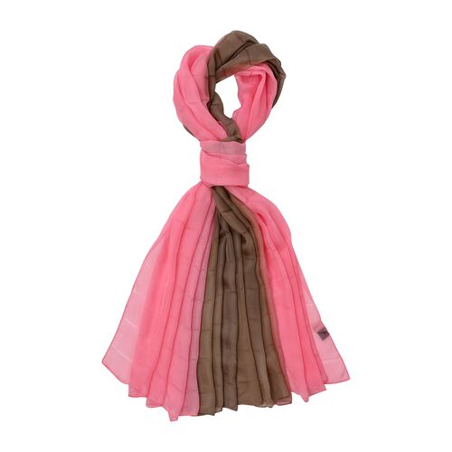 LA MAREY - Schal aus 100% reiner Maulbeerseide, Pink-Taupe image number 0
