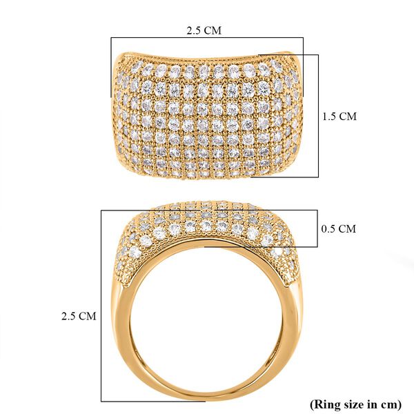 Weißer Zirkonia Ring, (Größe 16.00), ca. 3.00 ct, goldfarben 3.00 ct image number 5