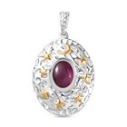 AA Afrikanischer Rubin (Fissure gefüllt) Anhänger 925 Silber rhodiniert ca. 2,20 ct.