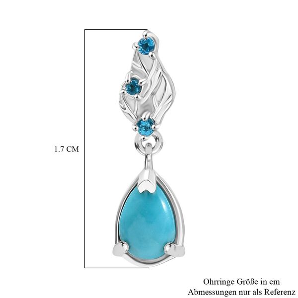 AA Sleeping Beauty T&uuml;rkis, Neon Apatit Ohrringe 925 Silber rhodiniert ca. 0.86 ct image number 6