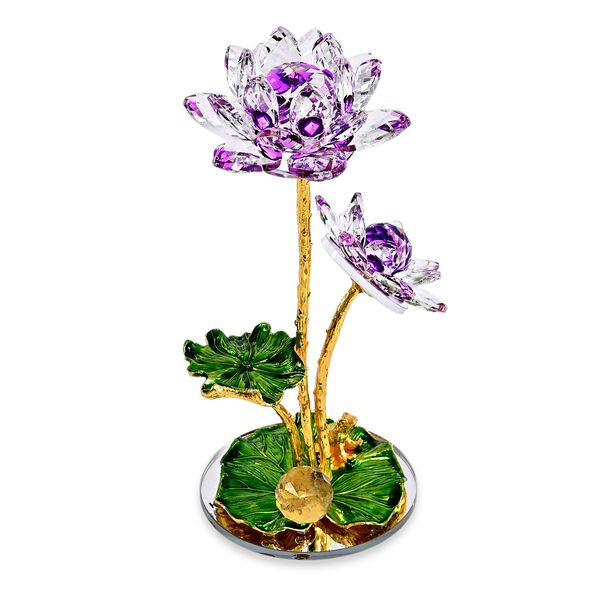 Kristall Lotus Bl&uuml;te, 18 x 7,5 cm, Lila image number 5