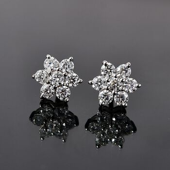 EF Moissanit Ohrringe 925 Silber platiniert ca. 0,58 ct.